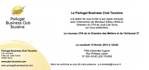 Repas mensuel du Portugal Business Club Touraine le 15 février 2013