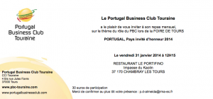 Repas mensuel janvier 2014 du Portugal Business Club Touraine