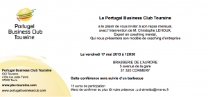 Repas mensuel du Portugal Business Club Touraine - mai 2013