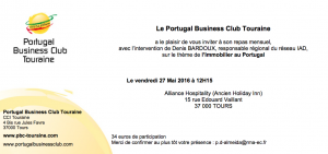 REpas mensuel du PBCT le vendredi 27 mai 2016 sur le thème de l'Immobilier au Portugal